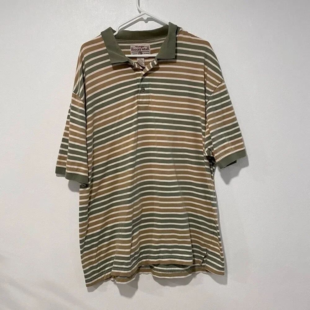 Vintage Wrangler Rugged Wear Striped Polo Shirt – XL